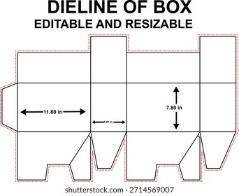Eine Schnittlinie definiert die Form und den Aufbau einer Schachtel, einschließlich Paneelen, Klappen und Kanten, um eine konsistente und effiziente Verpackung zu gewährleisten.