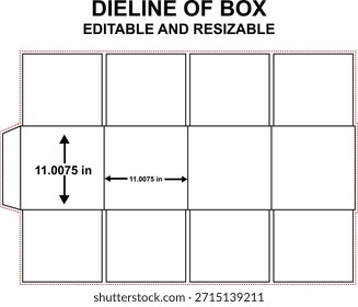 Eine Schnittlinie definiert die Form und den Aufbau einer Schachtel, einschließlich Paneelen, Klappen und Kanten, um eine konsistente und effiziente Verpackung zu gewährleisten.