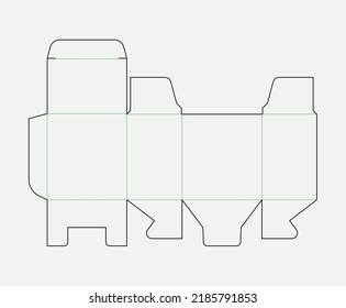 diseño de línea de separación para una caja de embalaje con un modelo de bloqueo inferior