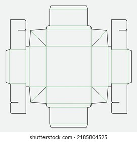 a die-line design for a packaging box with an hook lock 04 model