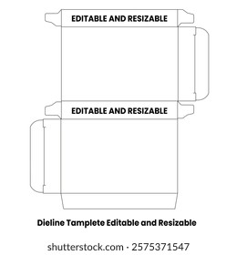 Dieline Tamplete and Die Cut Template, Packaging box dieline,