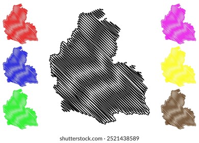 Dielsdorf District (Switzerland, Swiss Confederation, Canton of Zürich or Zurich) map vector illustration, scribble sketch Bezirk Dielsdorf map