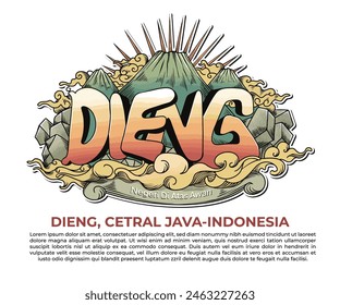 Dieng, wonosobo, Central Java, Indonesia. Travel Logo Vector EPS 10