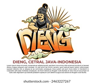 Dieng, wonosobo, Central Java, Indonesia. Travel Logo Vector EPS 10