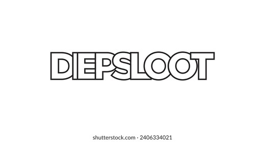 Diepsloot in the South Africa emblem for print and web. Design features geometric style, vector illustration with bold typography in modern font. Graphic slogan lettering isolated on white background.