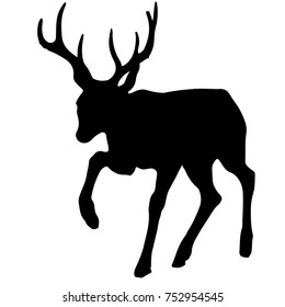 dier black silhouette vector illustrastion of wild animal