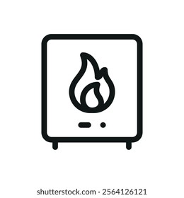 Diesel boiler isolated icon, condensing diesel boiler vector symbol with editable stroke