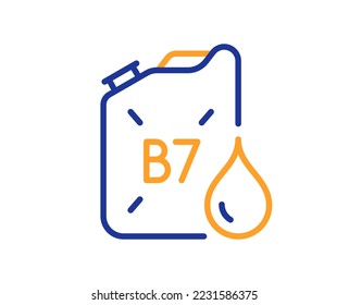 Diesel canister line icon. DD liquid fuel sign. B7 petroleum container symbol. Colorful thin line outline concept. Linear style diesel canister icon. Editable stroke. Vector