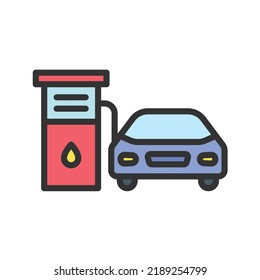 Diesel Car Symbol Vektorbild. Kann auch für Fahrzeuge verwendet werden. Geeignet für mobile Apps, Web-Apps und Printmedien.