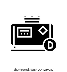 diesel gas station glyph icon vector. diesel gas station sign. isolated contour symbol black illustration