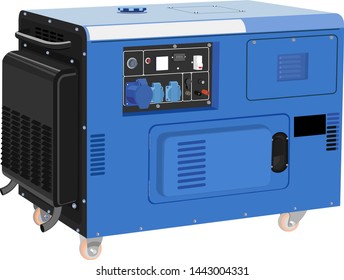 diesel generator blue color vector graphics