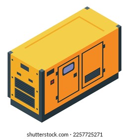 Diesel generator icon isometric vector. Power energy. Mobile equipment