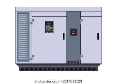 Dieselgenerator. Generatorsatz. Vektorgrafiken.