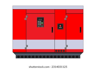 Diesel generator. Generator set. Vector graphics.