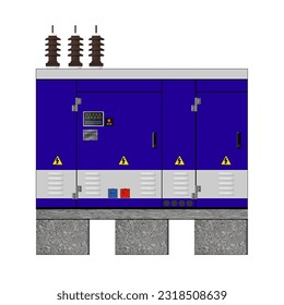Diesel generator. Generator set. Vector graphics.	