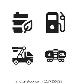 diesel icon. 4 diesel vector icons set. crane, fuel and tank wagon icons for web and design about diesel theme