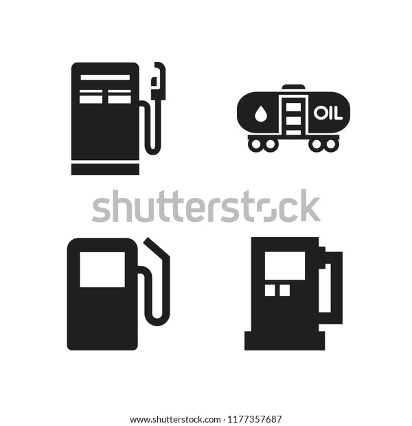 diesel icon. 4\
diesel vector icons set. gas station and tank wagon icons for web\
and design about diesel\
theme