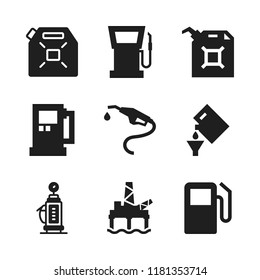 diesel icon. 9 diesel vector icons set. gasoline, oil mining in the sea and gas station icons for web and design about diesel theme