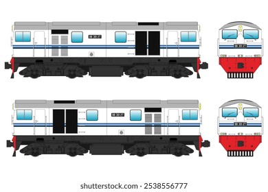 Diesel Locomotive Vector Illustration #29