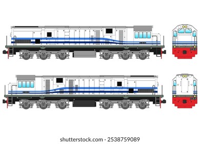 Diesel Locomotive Vector Illustration Set 41