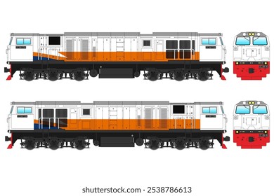 Diesel Locomotive Vector Illustration Set 51