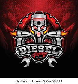 Diesel maintenance and garage services logo design template. Perfect logo for auto repair and maintenance businesses.