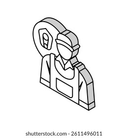 diesel mechanic repair worker isometric icon vector. diesel mechanic repair worker sign. isolated symbol illustration