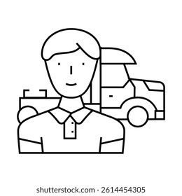 diesel mechanic repair worker line icon vector. diesel mechanic repair worker sign. isolated contour symbol black illustration