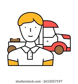 diesel mechanic repair worker line icon vector. diesel mechanic repair worker sign. isolated symbol illustration