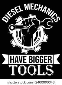 Diesel mechanics have bigger tools - EPS file for cutting machine. You can edit and print this vector art with EPS editor.