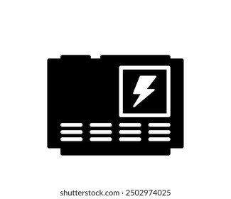 Diesel power generator glyph icon. Clipart image isolated on white background