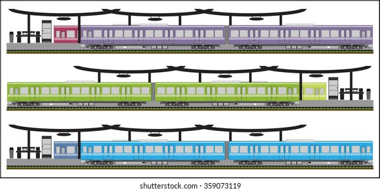 Diesel Railcar train at Staion