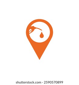 Diesel Refuel Pin Vector Logo Design