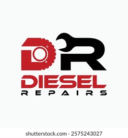 diesel repairs logo design vector	