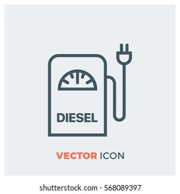 diesel station line vector icon