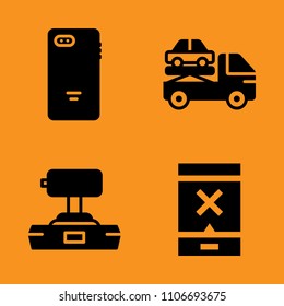 diesel, tablet, industry and computer icons set. Vector illustration for web and design