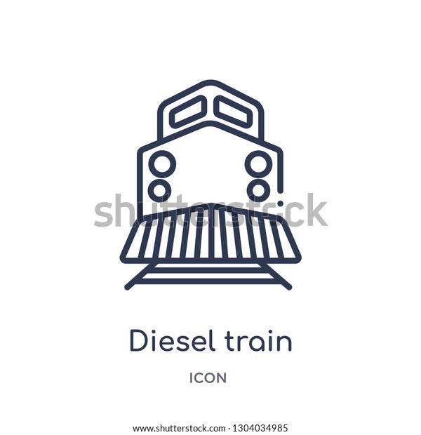diesel train\
icon from transport outline collection. Thin line diesel train icon\
isolated on white\
background.