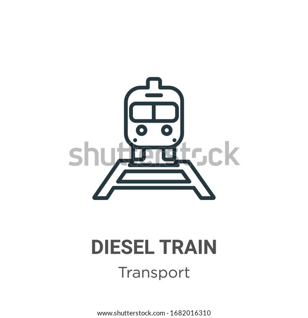 Diesel train outline\
vector icon. Thin line black diesel train icon, flat vector simple\
element illustration from editable transport concept isolated\
stroke on white\
background