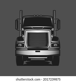 diesel truck classic grey vector  background  front view 