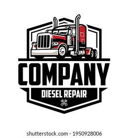 
Diesel Truck Repair Logo Design. Premium Logo Design. Bold Badge Emblem. Ready Made Logo Template Set Vector Isolated