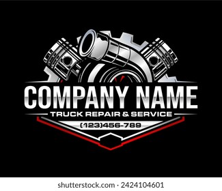 diesel turbo automotive repair logo template