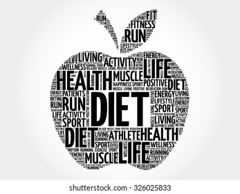 Diet apple word cloud concept