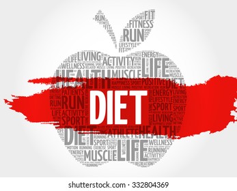 Diet apple word cloud concept