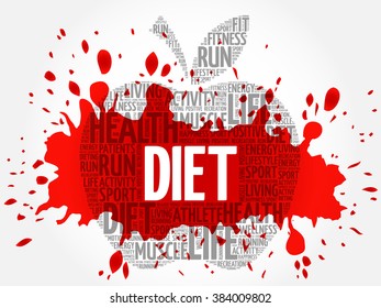 Diet apple word cloud concept