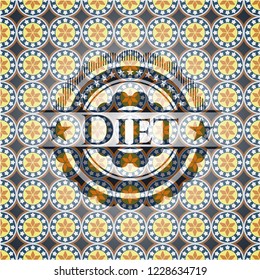 Diet arabesque style badge. arabic decoration.