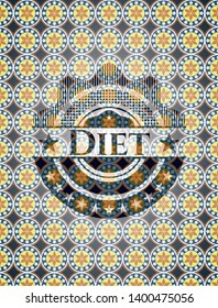 Diet arabesque style emblem. arabic decoration.