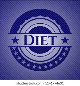 Diet badge with denim background