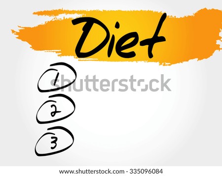 Diet blank list, health concept