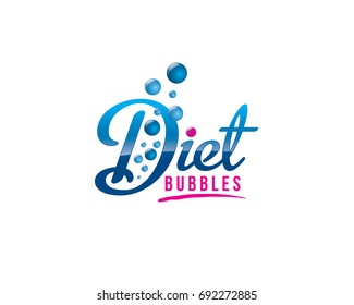 Diet Bubble Soda Blue Logo
