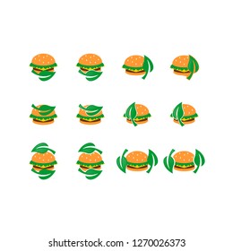 Diet Burger Logo Icons, for Company or for App Logo